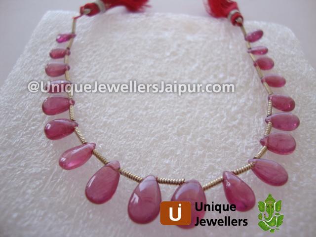 Ruby Plain Pear Beads